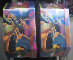 Pokemon TCG Mega Charizard X + Y ex Sealed Tin Bundle Lot Set Of 2 - Image 2