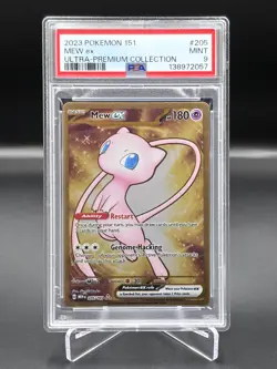 🍀Pokemon PSA 9 Mew ex 205/165 metal Ultra Premium 151 ENGLISH psa graad🍀 - Image 1