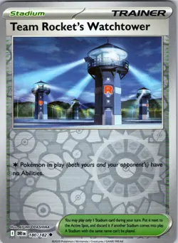 Team Rocket's Watchtower 180/182 UC Destined Rivals Pokemon Reverse Holo NM - Image 1