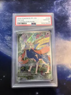 2025 POKEMON PFL EN-PHANTASMAL FLAMES ILLUSTRATION RARE #100 ZACIAN PSA 10 - Image 1
