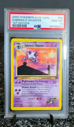 2000 POKEMON GYM CHALLENGE 1ST ED #55 SABRINA'S HAUNTER PSA 10 First Edition - Image 1
