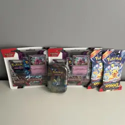 Pokemon-Paldea Evolved 3 Pack, Surging Spark, Galar Pals Sobble Mini Tin Bundle - Image 1