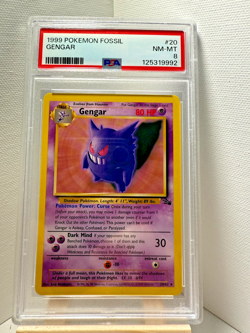 1999 POKEMON FOSSIL #20 GENGAR PSA 8 NM-MT - Image 1
