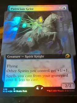 Patrician Geist Extended Art FOIL , Innistrad Midnight H , NM,MTG,FREE SHIPPING - Image 2