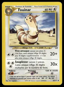 Furret 35/111 Uncommon Neo Genesis Pokemon Moderately Played - Image 1