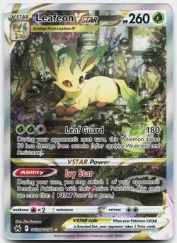 Leafeon VSTAR GG35/GG70 Holo VSTAR Rare Crown Zenith Galarian Gallery Pokemon NM - Image 1