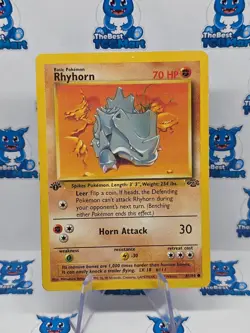 Rhyhorn - 61/64 - 1st Edition Pokemon Jungle MP - Image 1