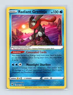 Radiant Greninja 046/189 Radiant Rare Astral Radiance Pokemon Near Mint - Image 1