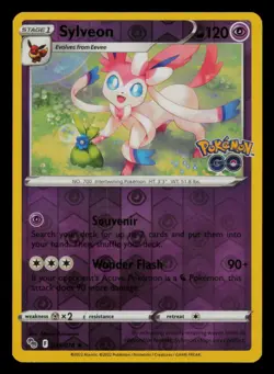Sylveon 035/078 Holo Rare Pokemon GO Pokemon Reverse Holo Near Mint - Image 1