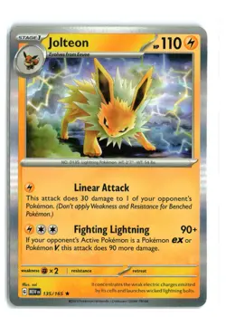 JOLTEON 135/165 151 HOLO RARE POKEMON TCG NM - Image 1