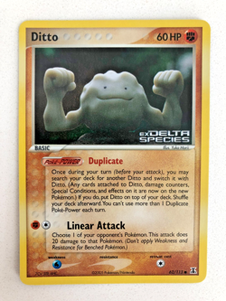 2005 Pokemon Ditto [Geodude] 62/113 EX Delta Species Stamped Reverse Holo LP - Image 1