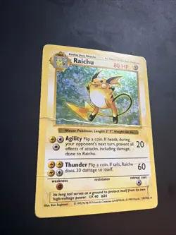 Pokemon TCG Raichu Holo Rare Shadowless Base Set 14/102 - Image 2