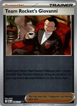 Team Rocket's Giovanni 204/217 UC Ascended Heroes Pokemon Reverse Holo NM - Image 1