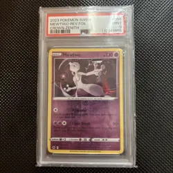 2023 POKEMON SWORD & SHIELD CROWN ZENITH #059 MEWTWO-REVERSE FOIL PSA 9 - Image 1