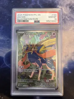 2025 POKEMON PFL EN-PHANTASMAL FLAMES ILLUSTRATION RARE #100 ZACIAN PSA 10 - Image 1