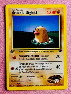 Brock's Diglett 67/132 1st Edition | Gym Challenge | 2000 Pokemon TCG Card | DMG - Image 1