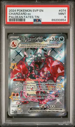 2024 Pokemon SVP EN-SV Black Star Promo Charizard EX #074 PSA 9 - Image 1