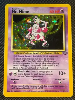 1999 Pokemon Jungle Holo Mr. Mime #6/64 WotC LP - Image 1