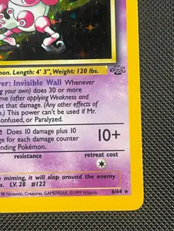 1999 Pokemon Jungle Holo Mr. Mime #6/64 WotC LP - Image 4