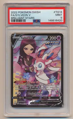 PSA 9 Pokemon Brilliant Stars Full Art Sylveon V TG14/TG30 MINT Condition! - Image 1