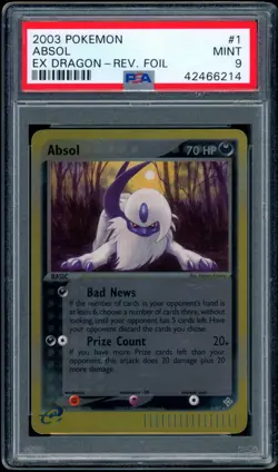 Pokemon EX DRAGON - #1/97 Absol - ENG - Reverse Holo - PSA 9 - POP 33 - Image 1