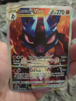 Pokemon Lucario VSTAR 270 HP Holo VSTAR Power Fighting Knuckle Aura Star - Image 3
