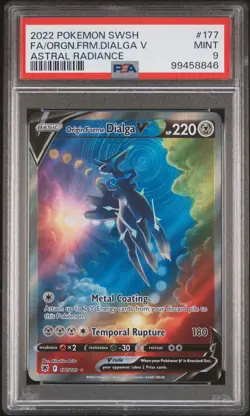 2022 Pokemon Sword & Shield Orgn. FRM. Dialga V Fa #177 Astral Radiance PSA 9 - Image 1