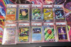 Huge Lot of 10 PSA graded pokemon cards-Pikachu Charizard Mewtwo Sylveon & More! - Image 1