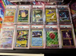 Huge Lot of 10 PSA graded pokemon cards-Pikachu Charizard Mewtwo Sylveon & More! - Image 3