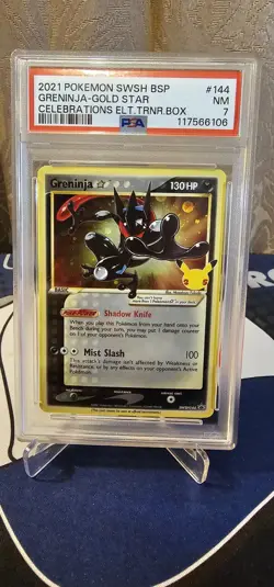 Pokemon 2021 Celebrations Gold Star Greninja #144 PSA 7 - Image 1