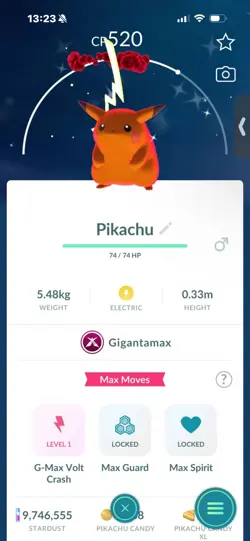 Pokemon Go Shiny Pikachu ( Gigantamax ) - Image 1