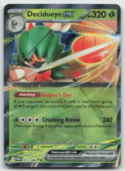 Decidueye ex 012/088 Perfect Order Pokemon Holo Near Mint - Image 1