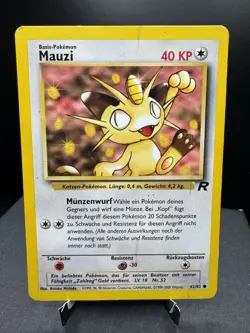 Pokemon TCG WOTC Team Rocket Muazi (Meowth) 62/82 Common German HP - Image 1