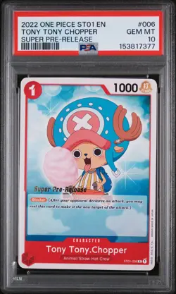 2022 ONE PIECE STARTER DECK ST01 #006 TONY TONY CHOPPER SUPER PRE-RELEASE PSA 10 - Image 1