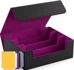 MTG Trading Card Storage Box - Holds 1800+ Cards, PU Leather Deck Case with Magn - Image 2