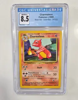 CGC 8.5 NM/MINT + Charmeleon Base Set Pokemon Card 24/102 Vintage Old Blue Label - Image 1