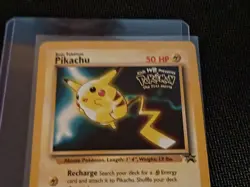 Pikachu 4 Non Holo WOTC Black Star Promo WB Movie Pokemon Card MP / LP - Image 2