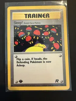 Pokemon Card Trainer Sleep! 1st Edition- Team R Near MINT - 1999-2000 Wizards - Image 1