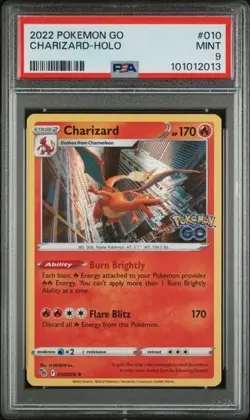 CHARIZARD #010 PSA 9 • 2022 Pokemon Sword & Shield Pokemon GO Holo - Image 1