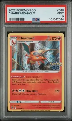 CHARIZARD #010 PSA 9 • 2022 Pokemon Sword & Shield Pokemon GO Holo - Image 3