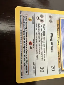 Pidgeot 8/64 1995 Pokemon Card Vintage Rare Holo - Image 2