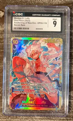 TCG One Piece OP05-119 Awakening New Era Monkey D Luffy #119 SEC CGC 9 - Image 1