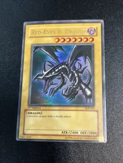 Yugioh Red-Eyes Black Dragon -SDJ-001 -1st Edition -Holo Ultra Rare LP - Image 1