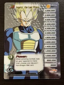 Vegeta The Last Prince Limited Foil Rare DBZ Score CCG Score Card Dragon Ball Z - Image 1