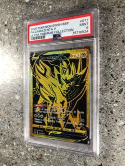 Pokemon TCG Zamazenta V SWSH077 Full Art Gold Black Star Promo Holo PSA 9 MINT - Image 4