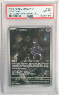 2023 Pokemon SVP Mewtwo 052 Black Star Promos 151 Ultra-Premium PSA 8 NM-MINT - Image 1