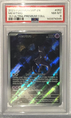 2023 Pokemon SVP Mewtwo 052 Black Star Promos 151 Ultra-Premium PSA 8 NM-MINT - Image 2