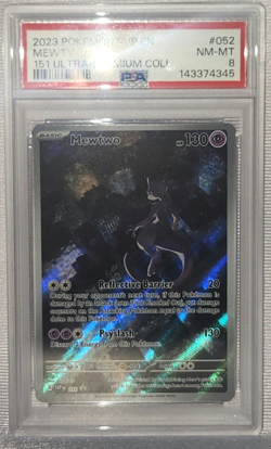 2023 Pokemon SVP Mewtwo 052 Black Star Promos 151 Ultra-Premium PSA 8 NM-MINT - Image 3