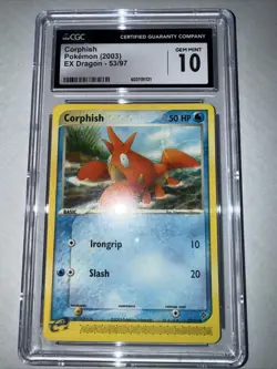 Corphish E-Reader CGC 10 GEM MINT EX Dragon 53/97 Pokemon TCG 2003 - Image 2