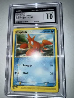 Corphish E-Reader CGC 10 GEM MINT EX Dragon 53/97 Pokemon TCG 2003 - Image 4